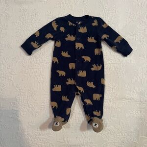 Carter's Dark Blue Bear Pattern Footie